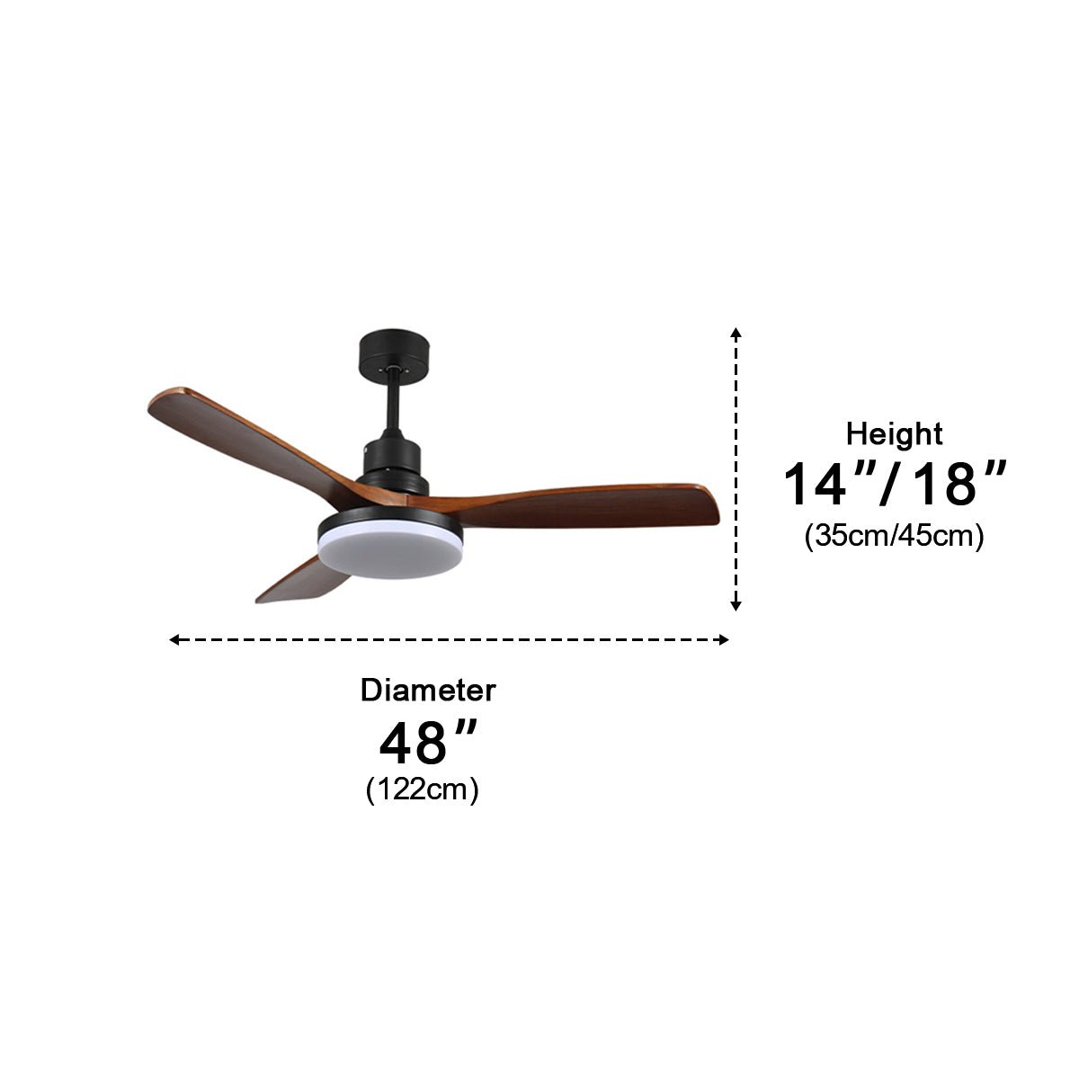 Vintage Reverse Variable Frequency Ceiling Fan Light