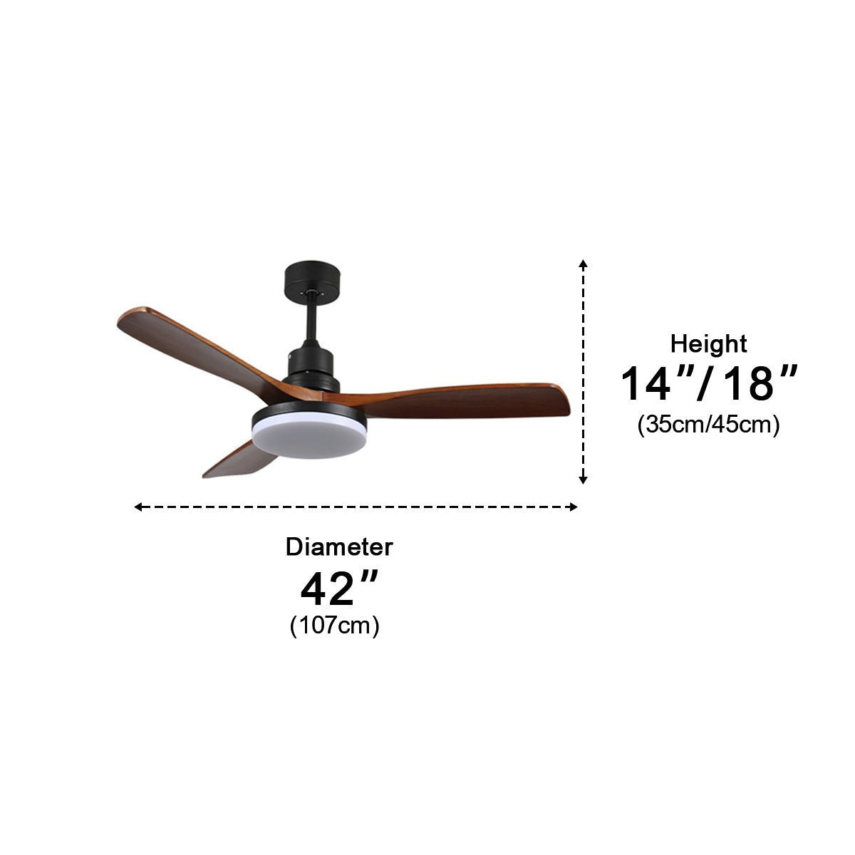 Vintage Reverse Variable Frequency Ceiling Fan Light