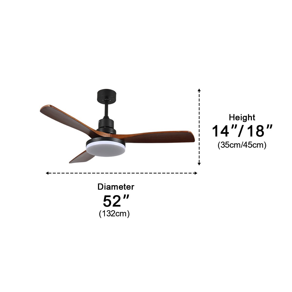 Vintage Reverse Variable Frequency Ceiling Fan Light