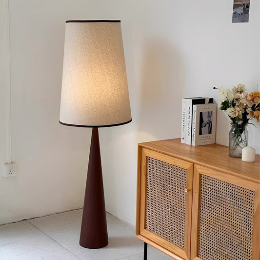Vintage Wood Tapered LED Floor Lamp