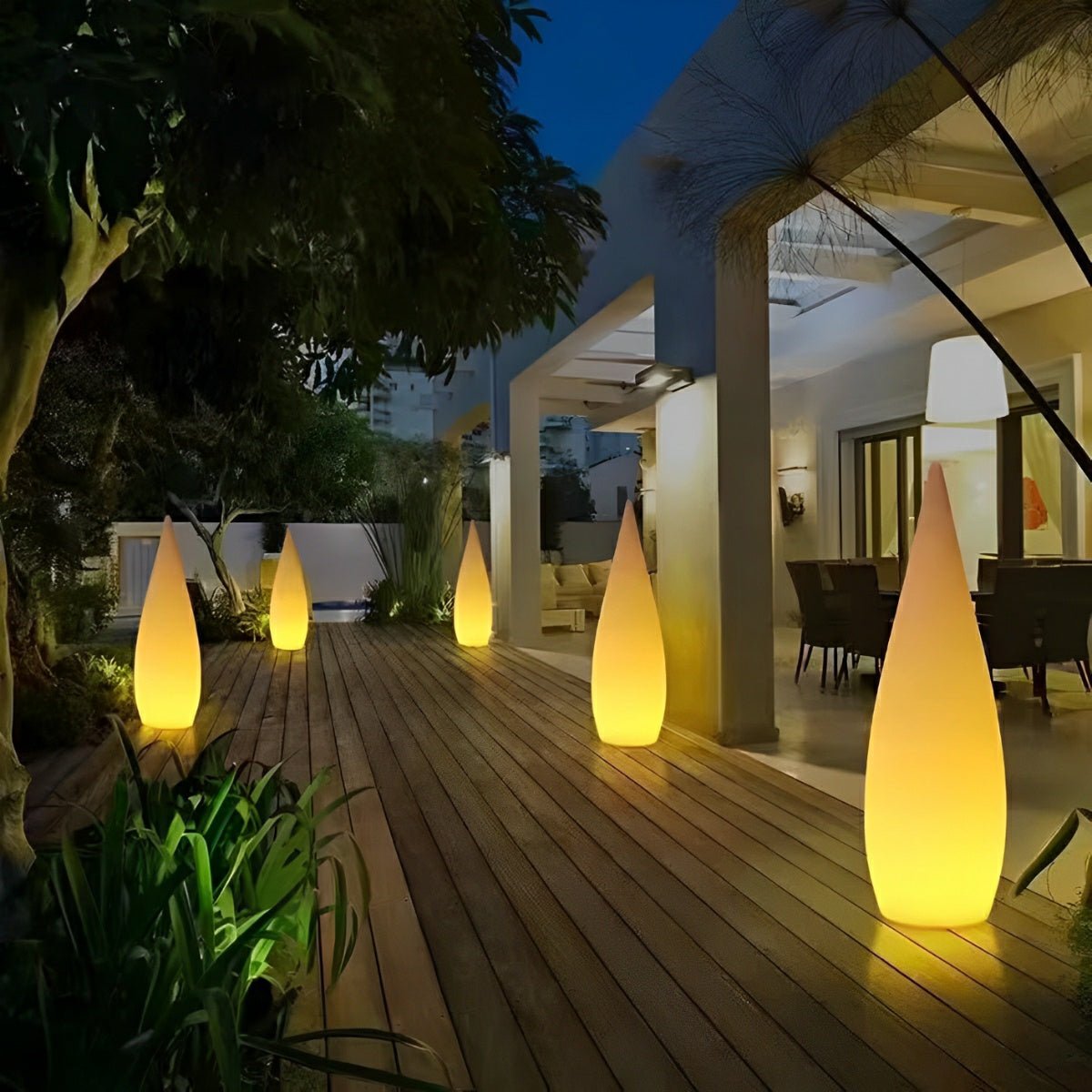 Water Drop LED Waterproof Modern Standing Lawn Lights
