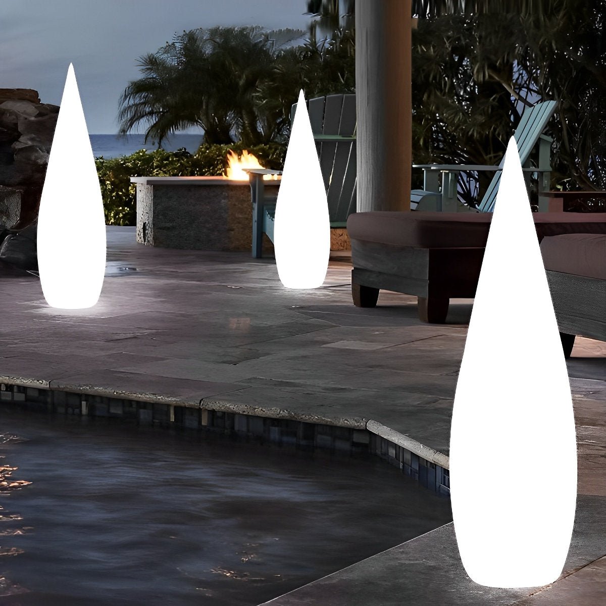 Water Drop LED Waterproof Modern Standing Lawn Lights