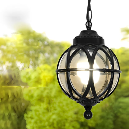 Waterproof Aluminum Glass Ball Outdoor Chandelier Light Hanging Chain Adjustable
