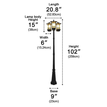 Waterproof Black Modern Outdoor Pole Lights Public Lighting