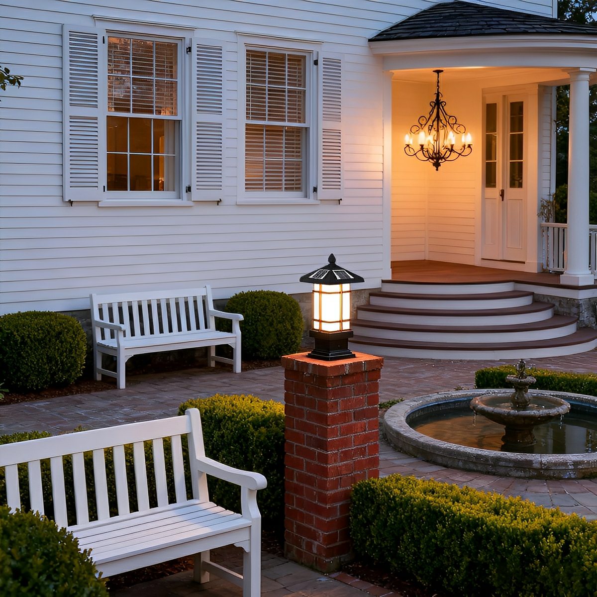 Waterproof Black Vintage Fence Post Lights