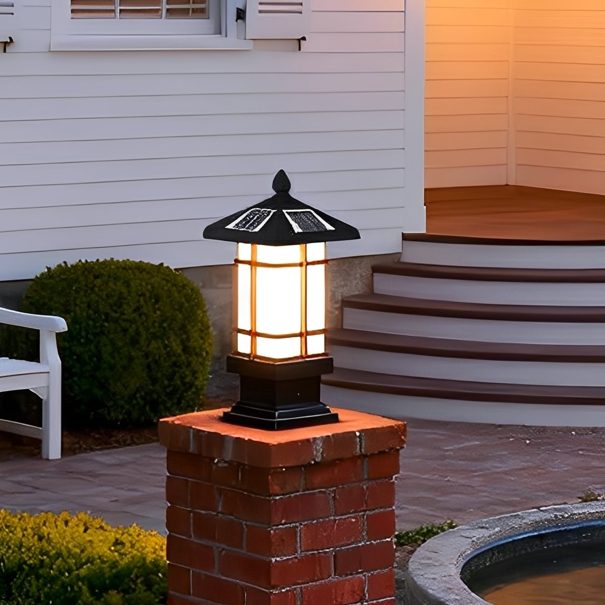 Waterproof Black Vintage Fence Post Lights