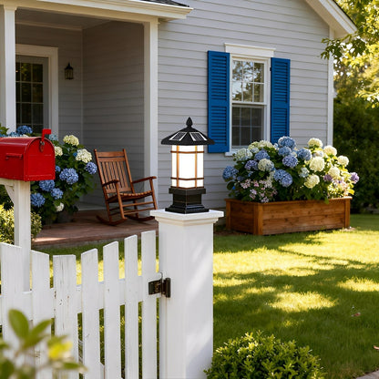 Waterproof Black Vintage Fence Post Lights