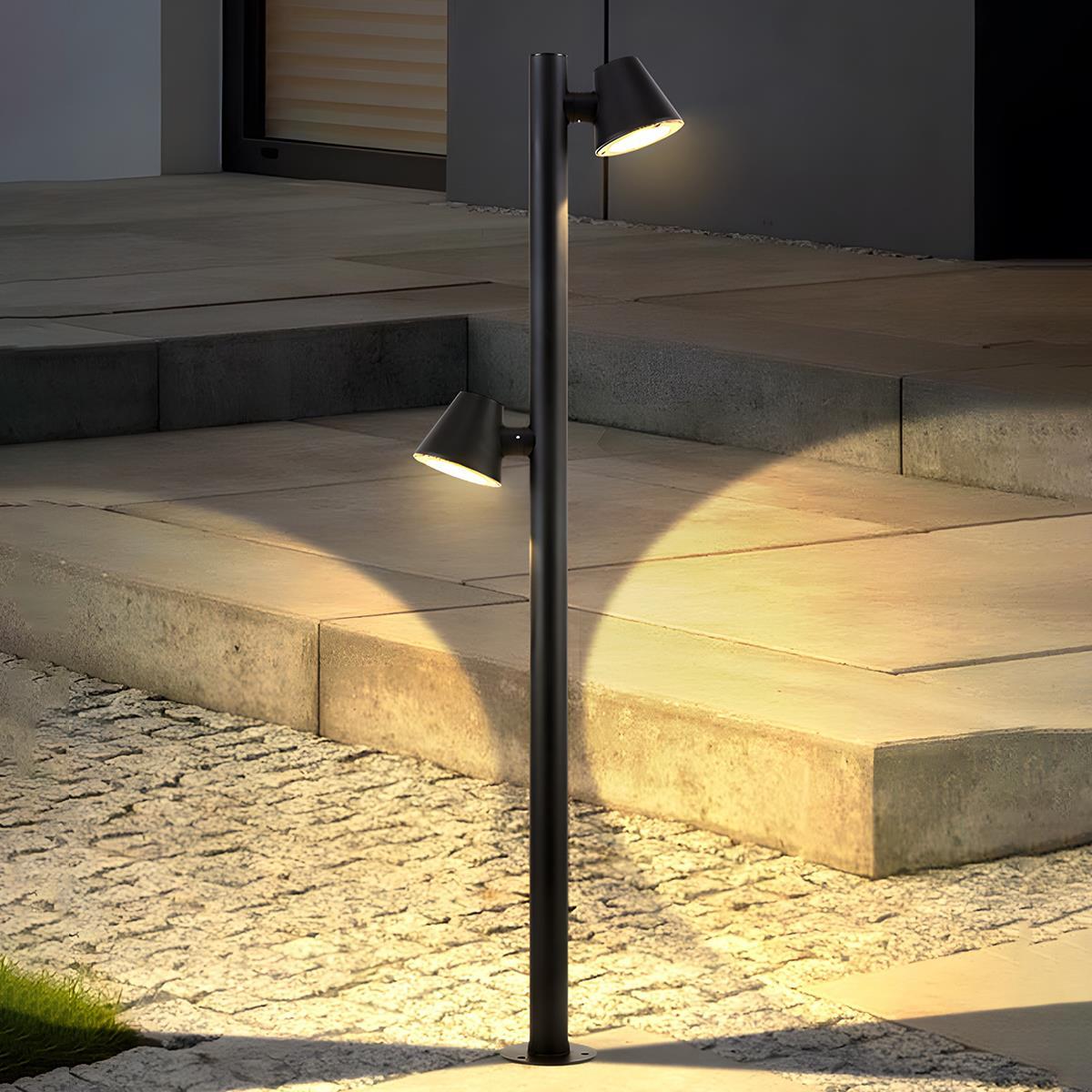 Waterproof Flash Black Modern Column Outdoor Street Pole Lights