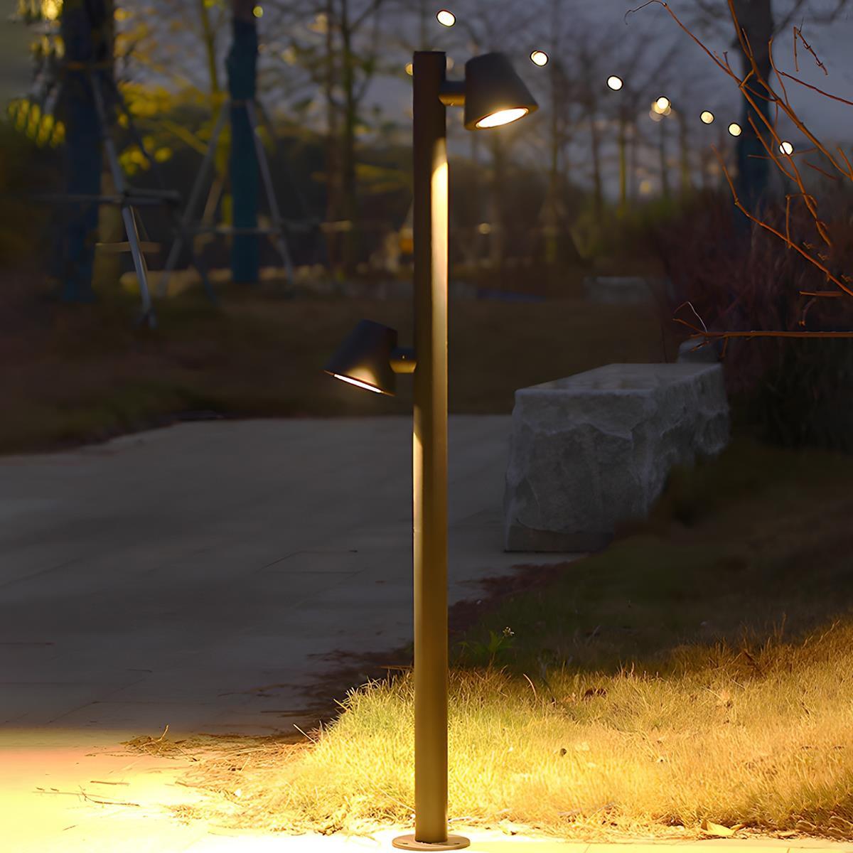 Waterproof Flash Black Modern Column Outdoor Street Pole Lights