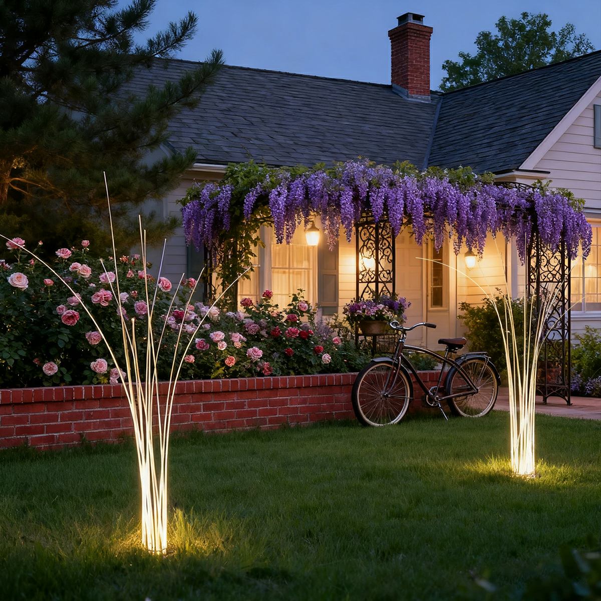 Waterproof LED Reed Fiber Optic Shaped Light Lawn Landscape Light