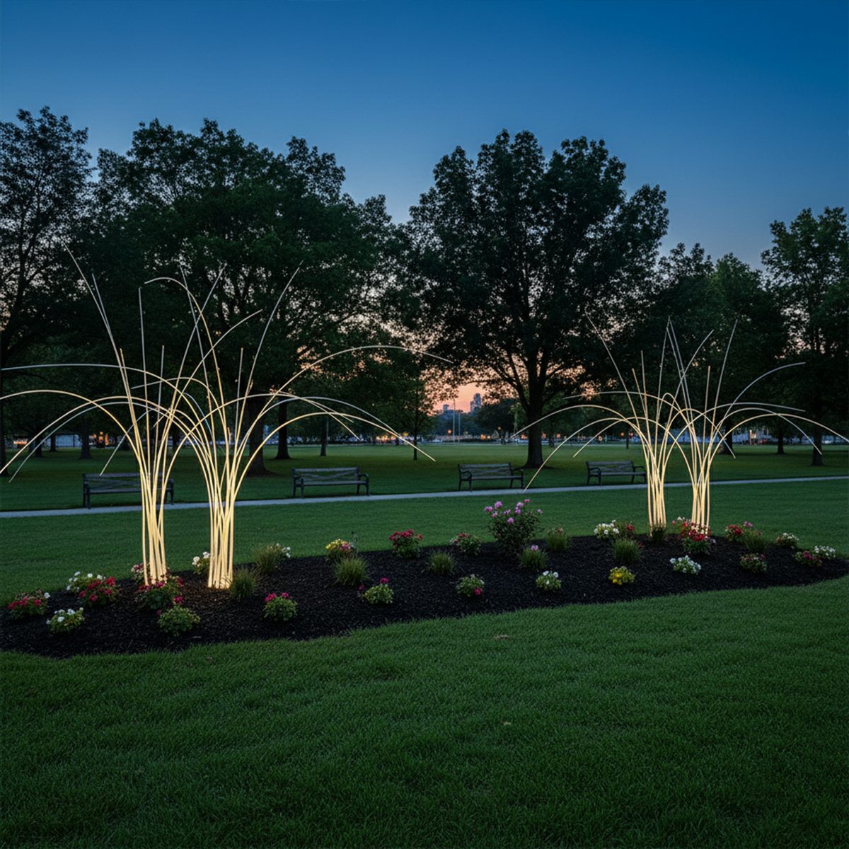 Waterproof LED Reed Fiber Optic Shaped Light Lawn Landscape Light
