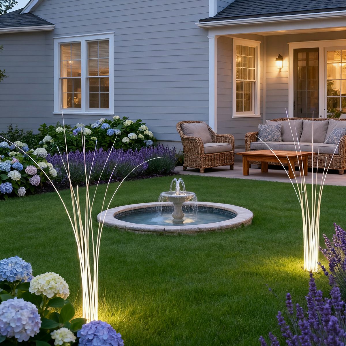 Waterproof LED Reed Fiber Optic Shaped Light Lawn Landscape Light