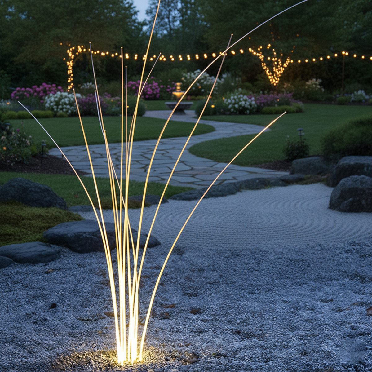 Waterproof LED Reed Fiber Optic Shaped Light Lawn Landscape Light