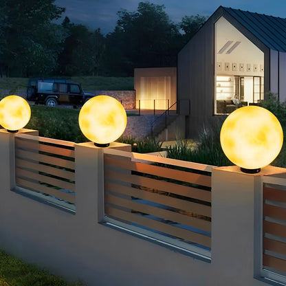 Waterproof LED Round Ball Moon Modern Post Caps Lights