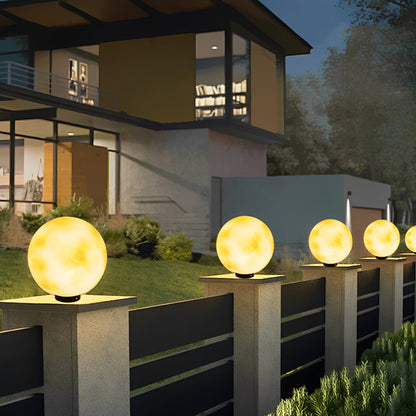 Waterproof LED Round Ball Moon Modern Post Caps Lights