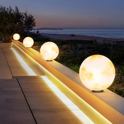 Waterproof LED Round Ball Moon Modern Post Caps Lights