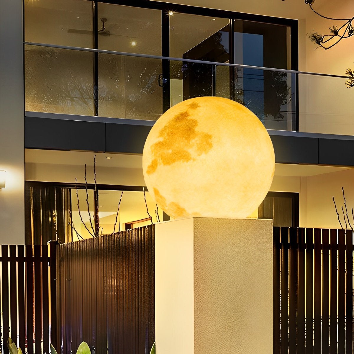 Waterproof LED Round Ball Moon Modern Post Caps Lights