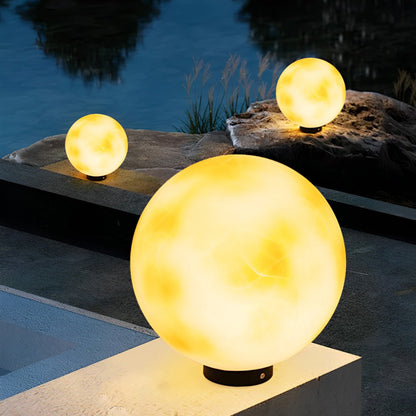 Waterproof LED Round Ball Moon Modern Post Caps Lights