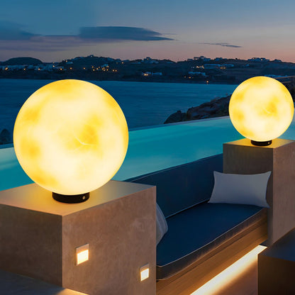 Waterproof LED Round Ball Moon Modern Post Caps Lights