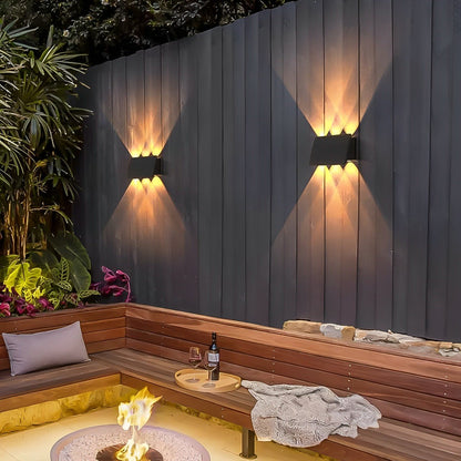 Waterproof LED Up and Down Lights Solar Wall Lamp Wall Washer Lights