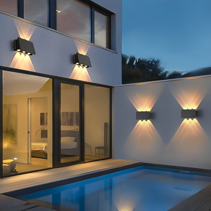 Waterproof LED Up and Down Lights Solar Wall Lamp Wall Washer Lights