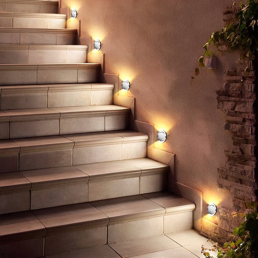 Waterproof Mdern Round LED Outdoor Step Lights Deck Stair Lights
