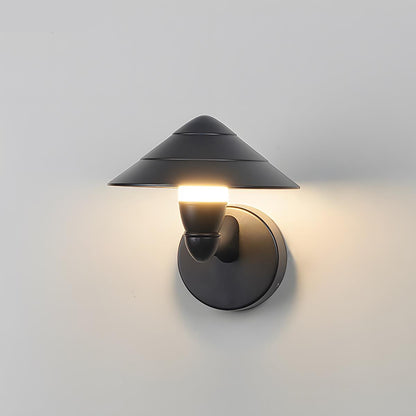 Waterproof Modern Black Umbrella Outdoor LED Wall Lights