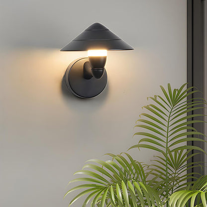 Waterproof Modern Black Umbrella Outdoor LED Wall Lights