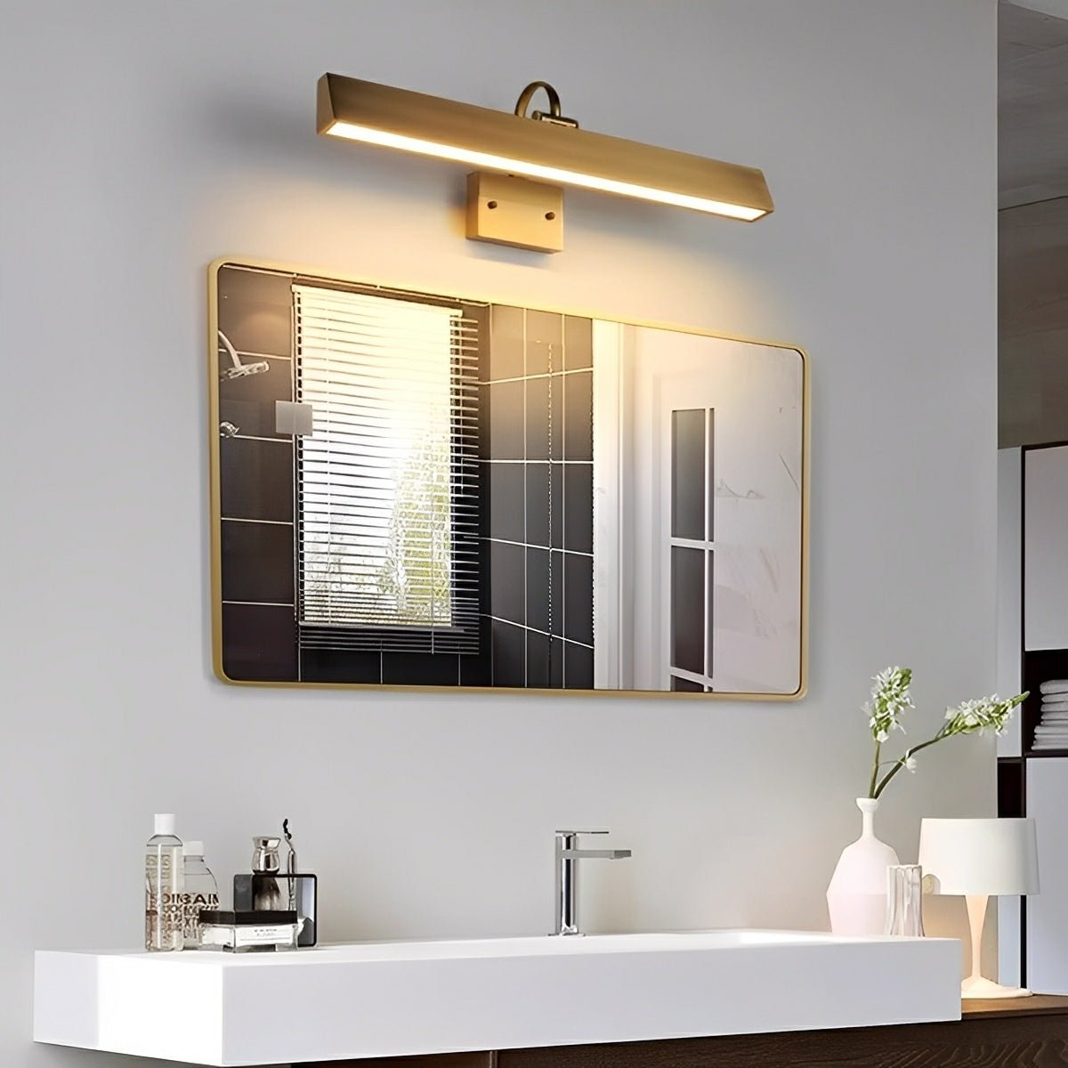 Waterproof Modern Copper Long Strip Outdoor Porch LED Wall Lights