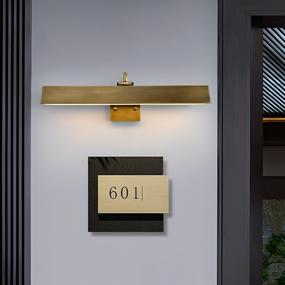 Waterproof Modern Copper Long Strip Outdoor Porch LED Wall Lights