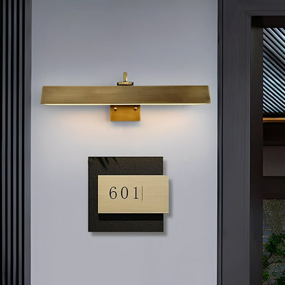 Waterproof Modern Copper Long Strip Outdoor Porch LED Wall Lights