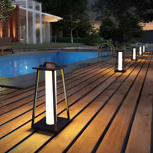 Waterproof Modern Minimalist Geometric LED Outdoor Floor Lamp