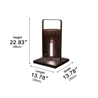 Waterproof Modern Minimalist Glass Cylinder LED Outdoor Floor Lamp