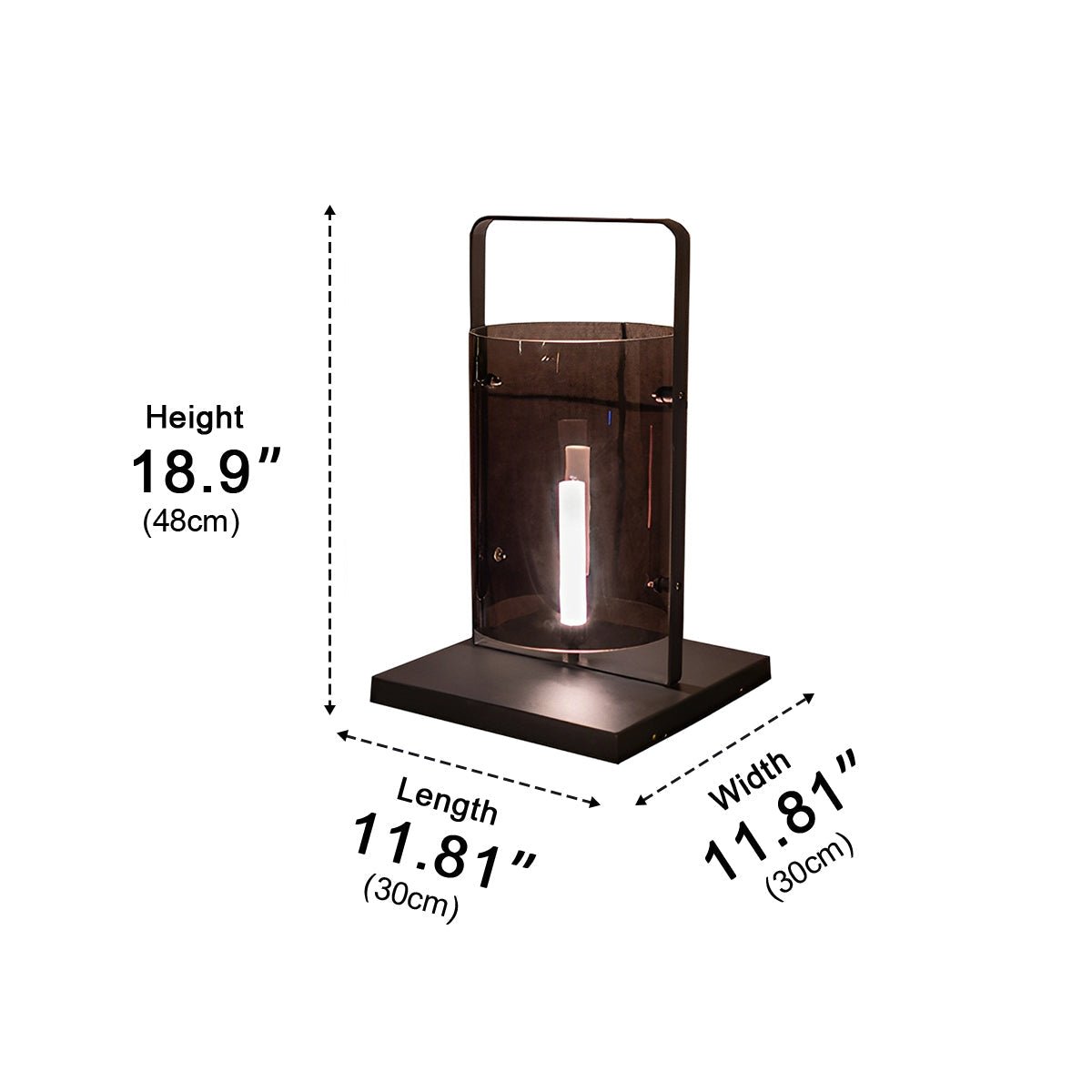 Waterproof Modern Minimalist Glass Cylinder LED Outdoor Floor Lamp