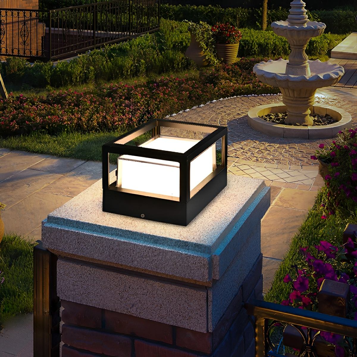 Waterproof Modern Square Outdoor Post Cap Light Fence Landscape Light