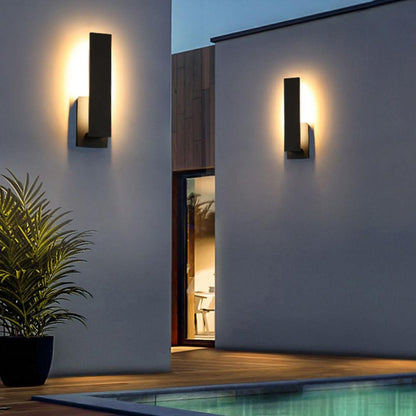 Waterproof Rectangle Black LED Outdoor Wall Sconces