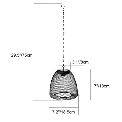 Waterproof Solar Bell Rattan Outdoor Lanterns Pendant Lights