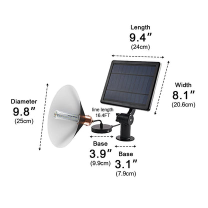 Waterproof Solar Classic Conical Shade LED Pendant Light Hanging Lights
