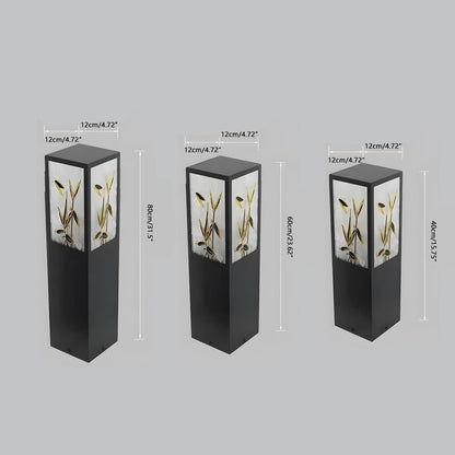 Waterproof Enamel Ice Cracked Glass Outdoor Post Lights