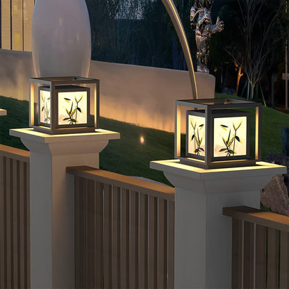 Waterproof Enamel Ice Cracked Glass Outdoor Post Lights