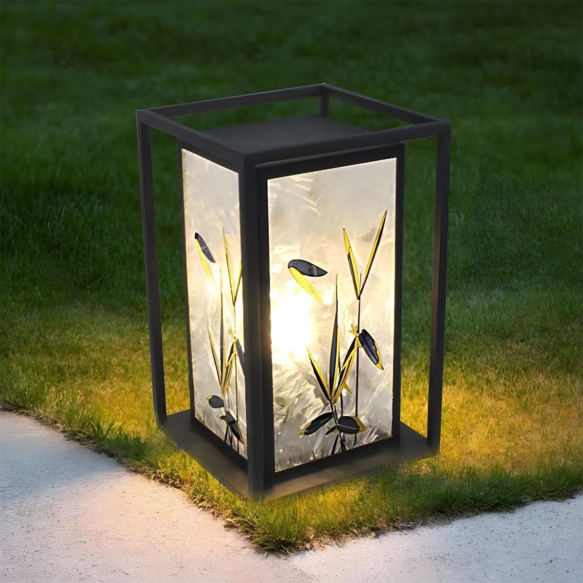 Waterproof Enamel Ice Cracked Glass Outdoor Post Lights