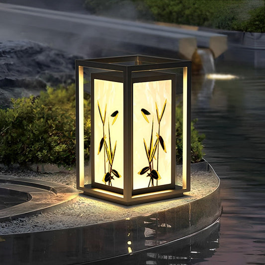 Waterproof Enamel Ice Cracked Glass Outdoor Post Lights