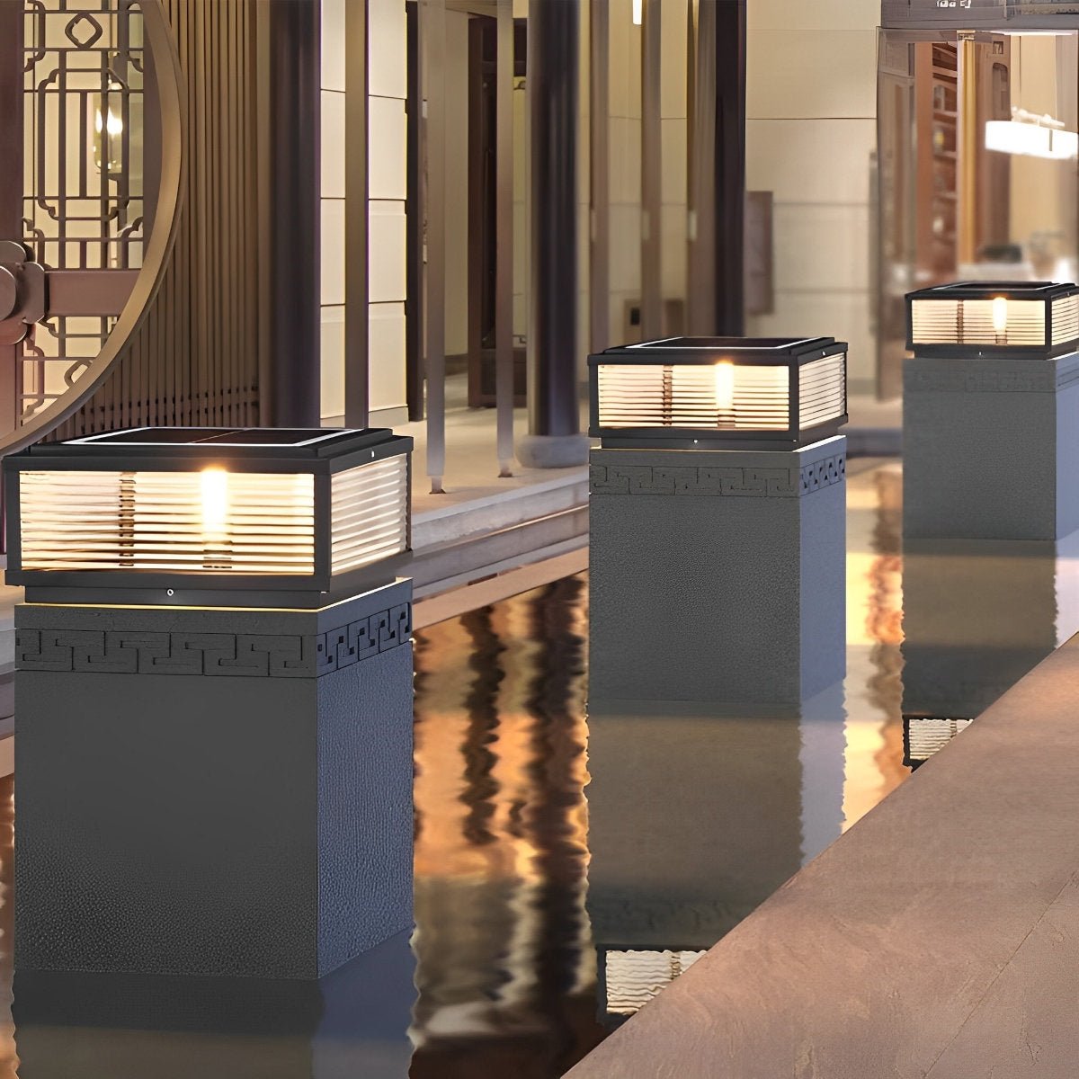 Waterproof Modern Square Outdoor Post Lights Fence Pillar Light