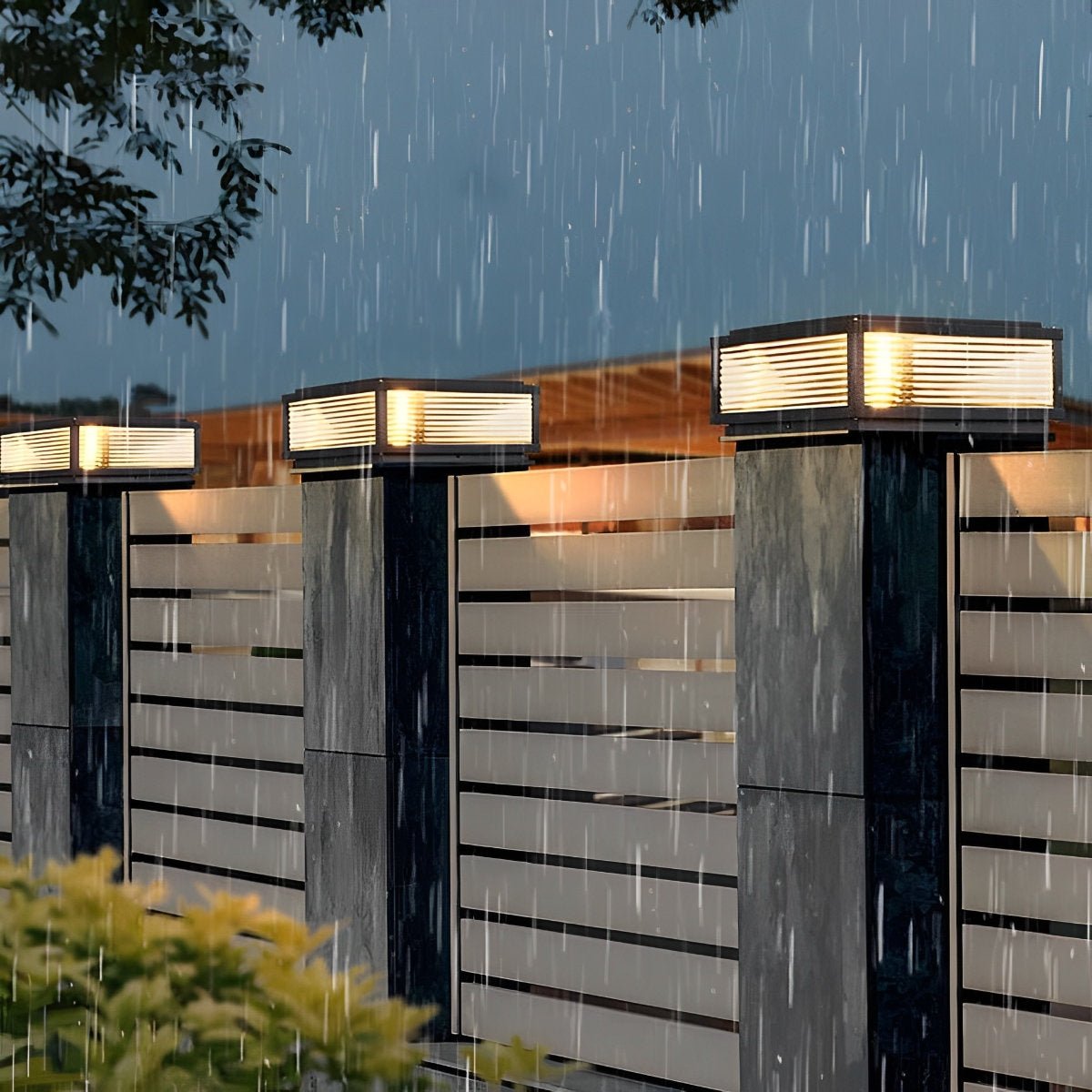 Waterproof Modern Square Outdoor Post Lights Fence Pillar Light