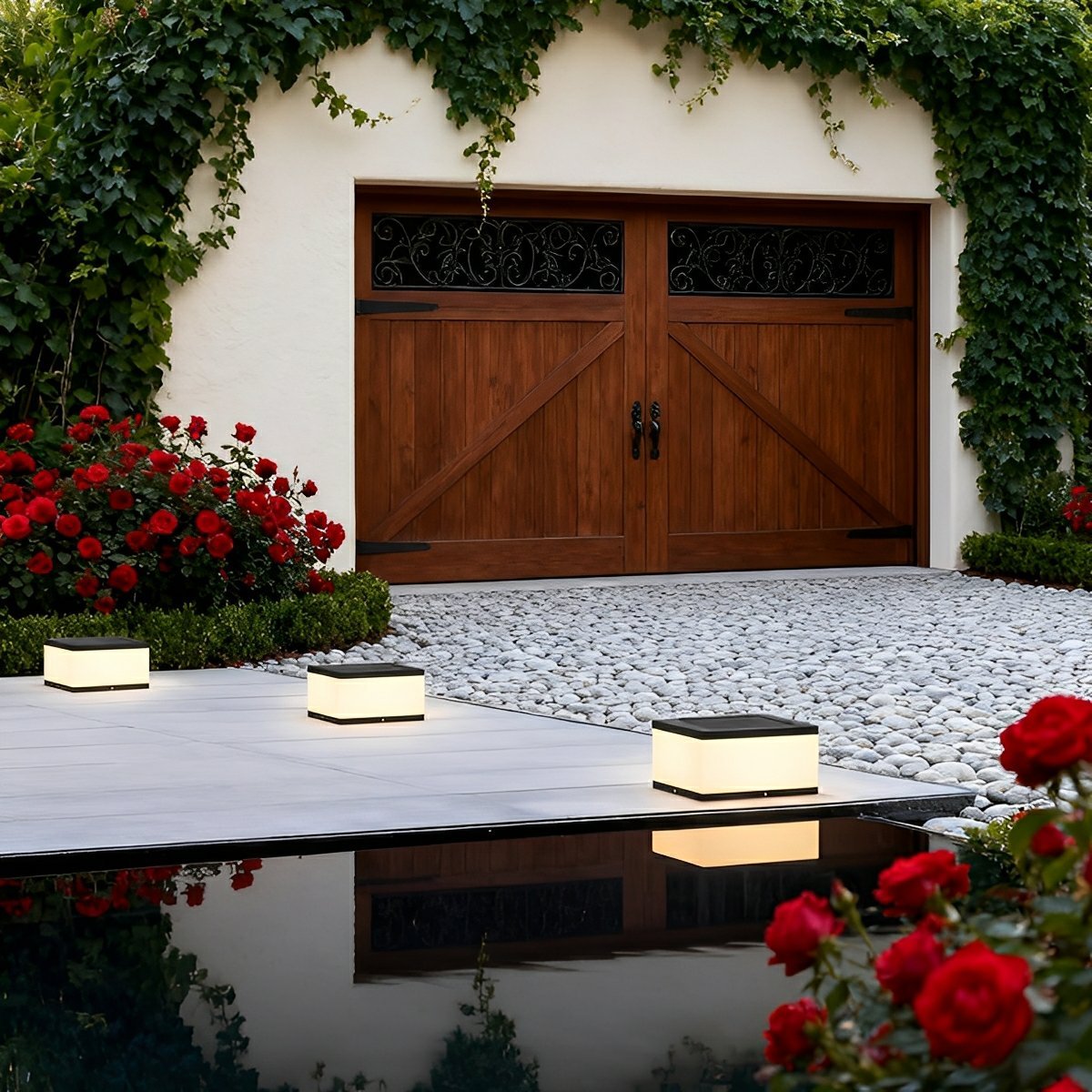 Waterproof Solar Outdoor Square Acrylic Ice Cubes Light