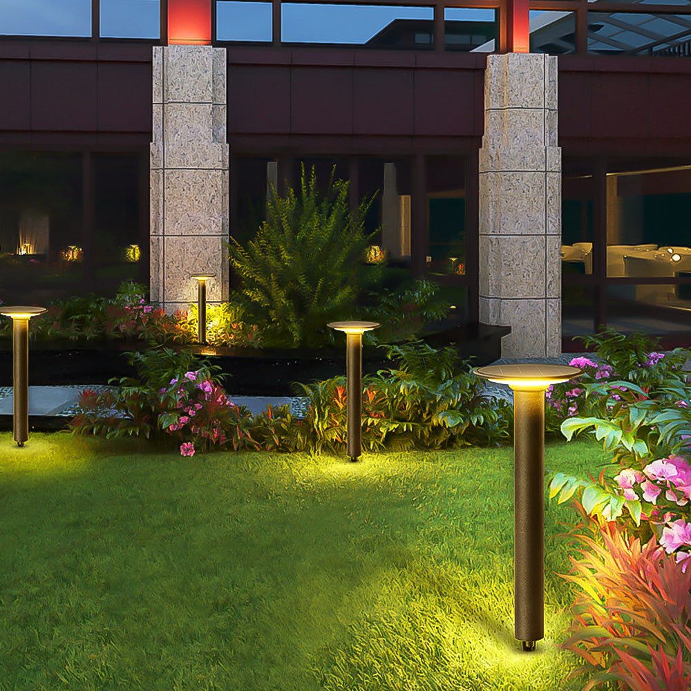 Waterproof Solar Round UFO Shaped LED Path Lights Outdoor Lawn Lights