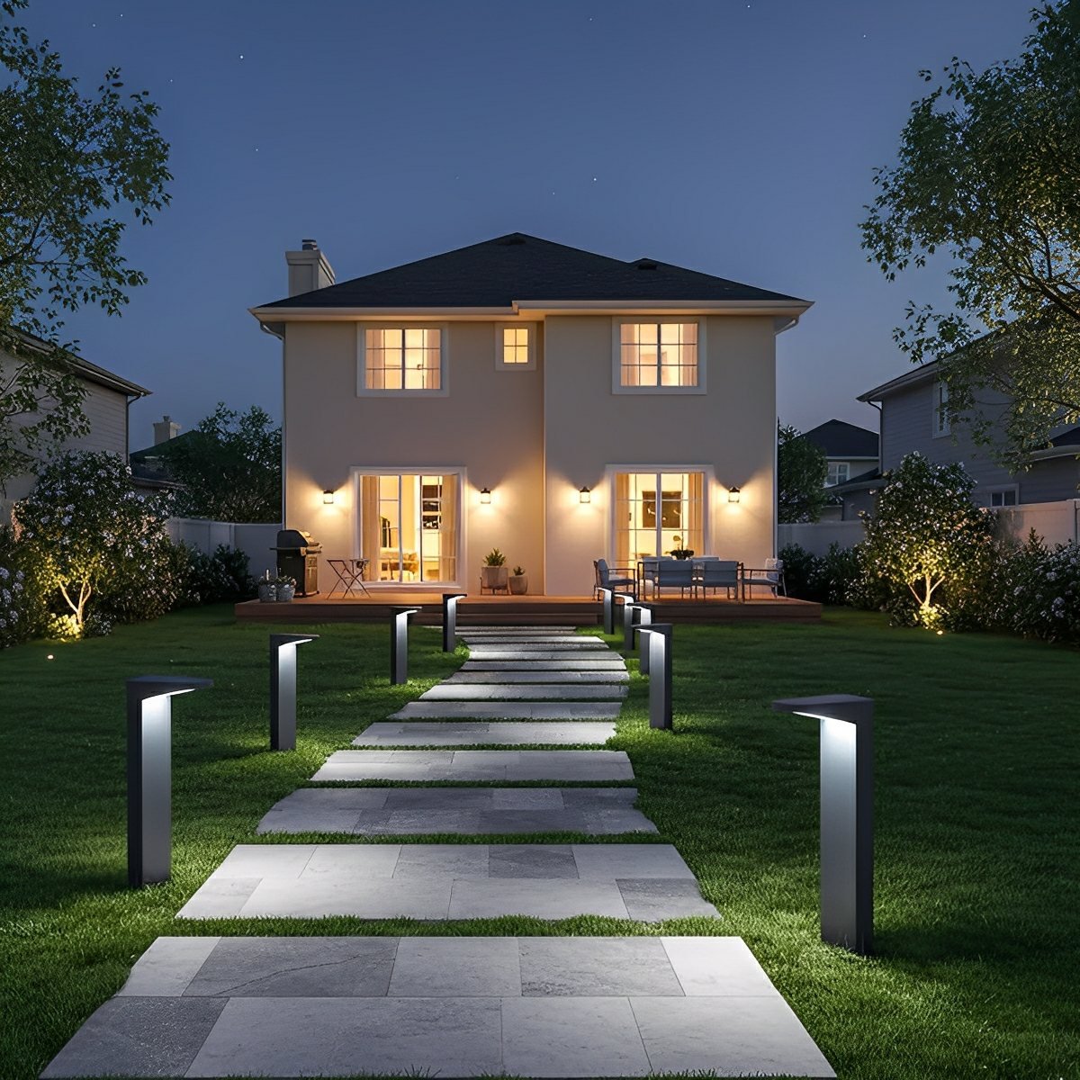 Waterproof Solar Side Standing LED Outdoor Post Lights Pathway Lights