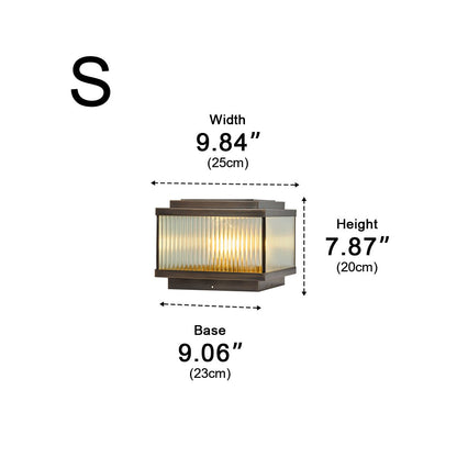 Waterproof Vintage Copper Square LED Outdoor Post Lights