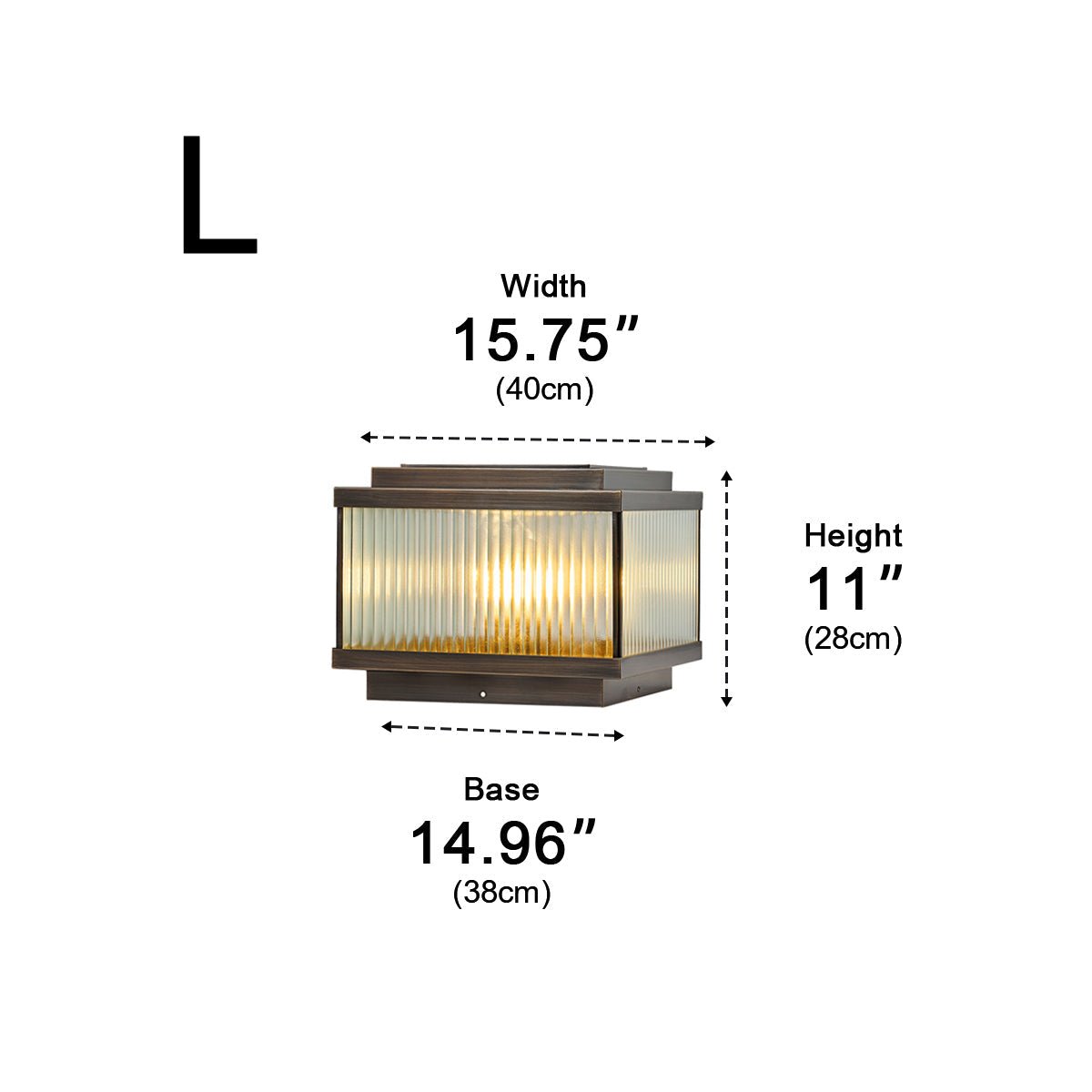 Waterproof Vintage Copper Square LED Outdoor Post Lights