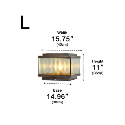 Waterproof Vintage Copper Square LED Outdoor Post Lights